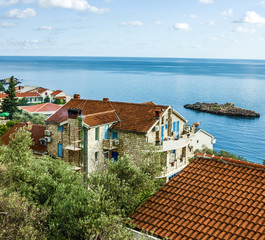 Obraz premium Houses in summer sea resort, Budva, Montenegro