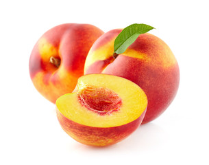 Nectarine with leaf