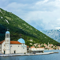 Seascape, Monastery on the island in Perast, Montenegro.