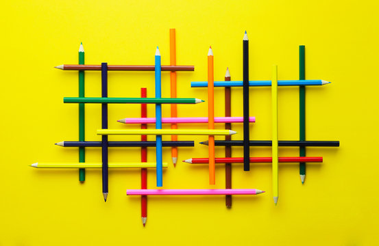 Collection of colorful crayons