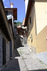 Fototapeta na wymiar Varenna narrow alleys in the old village on Lake Como in Lombardy, Italy 