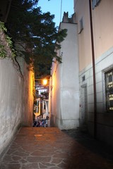 Fototapeta na wymiar Varenna narrow alleys in the old village on Lake Como in Lombardy, Italy 