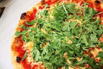 Pizza Margherita with rucola - Pizza Italian handmade