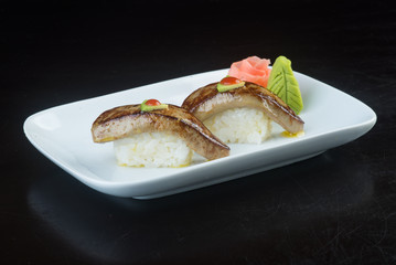 japanese cuisine. sushi on the background