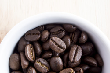 a cup of coffee beans