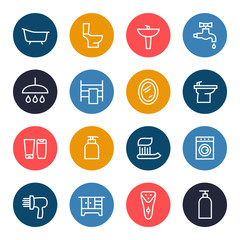 Bathroom icon set
