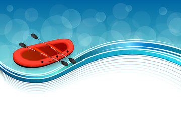 Background abstract blue rafting boat red sport frame illustration vector