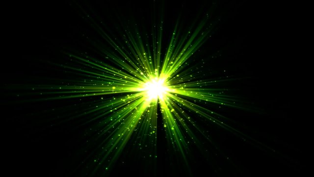 Bright Star and Light Animation - Loop Green