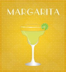 Drinks List Margarita with Golden Background EPS10