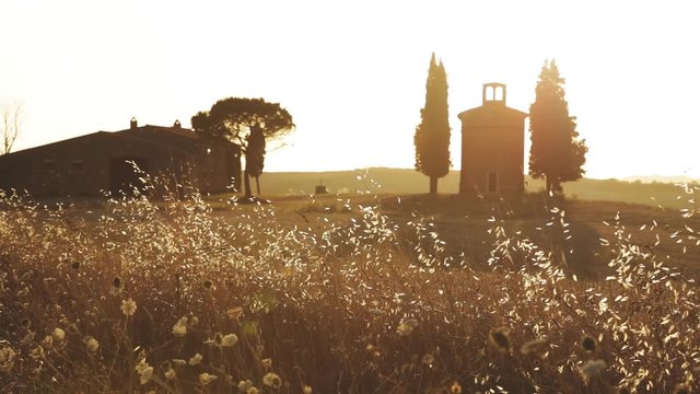 Chapel in Tuscany (chiesa during sunset)