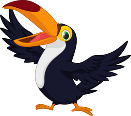 happy toucan bird cartoon