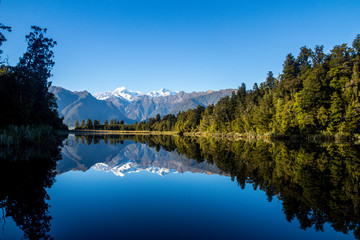 Obraz na płótnie Canvas Stunning reflection of the nature. Mirror Lake, New Zealand