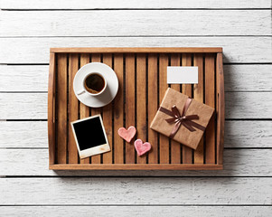 Photo frame and hearts gift box