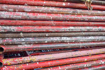 stacking old scaffolds