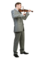 Businessman playing violin