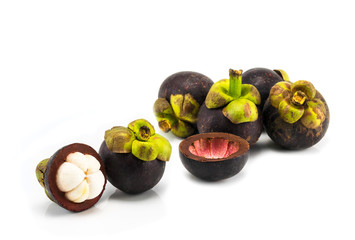 Mangosteen isolate on white background