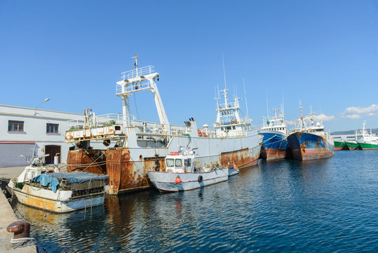 old fishing trawler on the dock