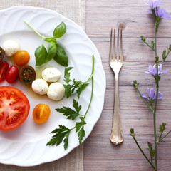 Tomaten mit Mozzarella