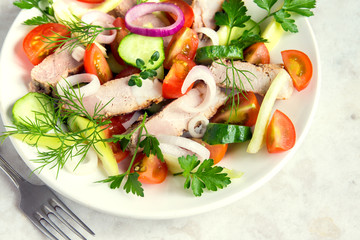 vegetable salad with meat