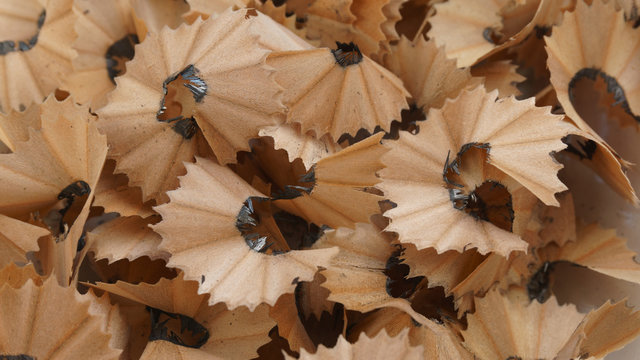 Pencils and pencil shavings