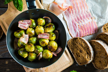 Brussels sprouts with bacon