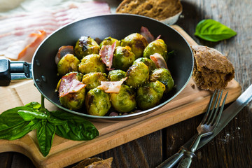 Brussels sprouts with bacon