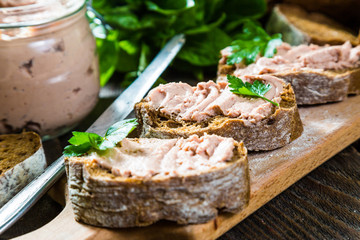 pate in a jar and sandwiches