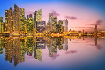 Fototapeta premium Singapore Skyline and view of Marina Bay
