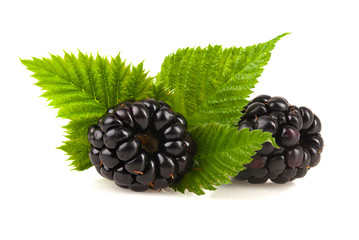  Blackberries with leaf.