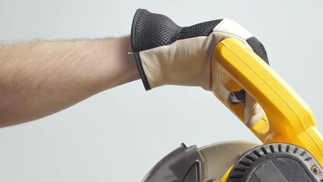 Chop Saw Cutting Wood
