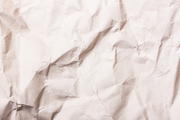 Crumpled stained paper. Old retro letter texture. 