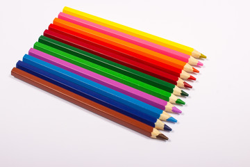 Colorful pencil crayons. Back to school
