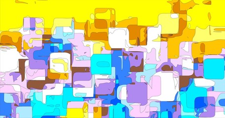 yellow pink and blue square painting abstract background
