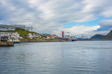 Fototapeta premium Port of Honningsvag in Finmark, Norway.