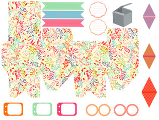 Gift box template  party set