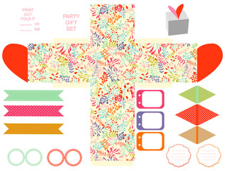 Gift box template  party set