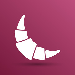 vector logo croissant with calligraphic inscription icon