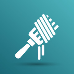 Vector logo fork with pasta hot symbol