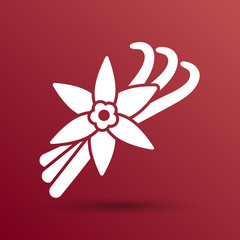 Vanilla flower and vanilla pods Vector Logo