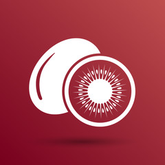 Kiwi fruits closeup icon isolated art logo design