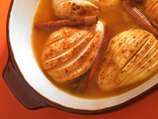 Pears in rum with cinnamon