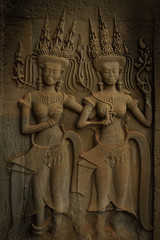 Two Beautiful Apsaras with Harmonious Smile