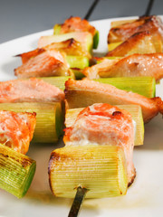 Salmon skewer
