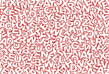 Letters pattern (red)