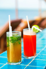 Mai Thai and Mojito Cocktails at the pool