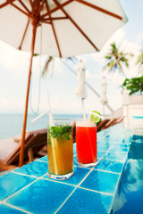 Mai Thai and Mojito Cocktails at the pool