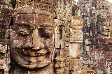 Faces in Bayon Temple, Angkor Wat, Cambodia