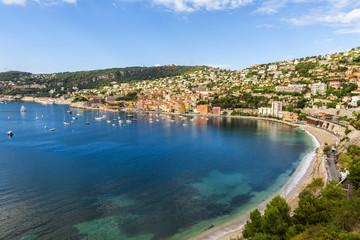 Villefranche-sur-Mer harbour view on French Riviera