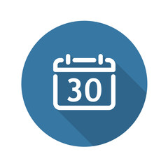 Calendar Day Icon. Flat Design. Long Shadow.