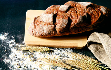 bread and ears are on the old table